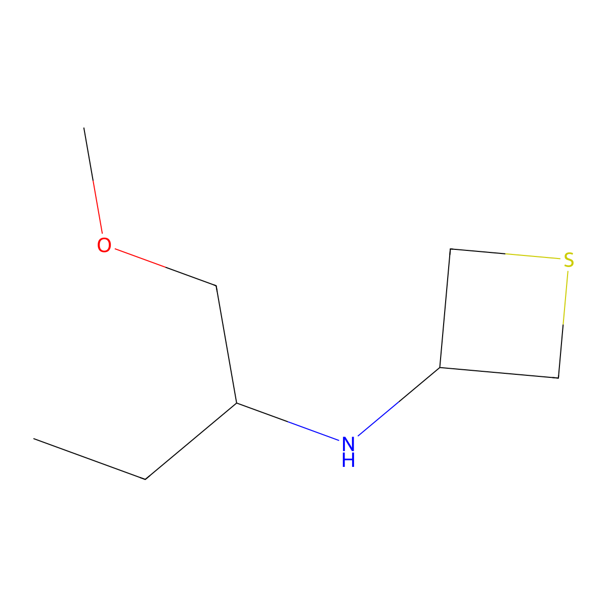 N-(1-Methoxybutan-2-yl)thietan-3-amine molecular structure, CAS 1849367-42-5