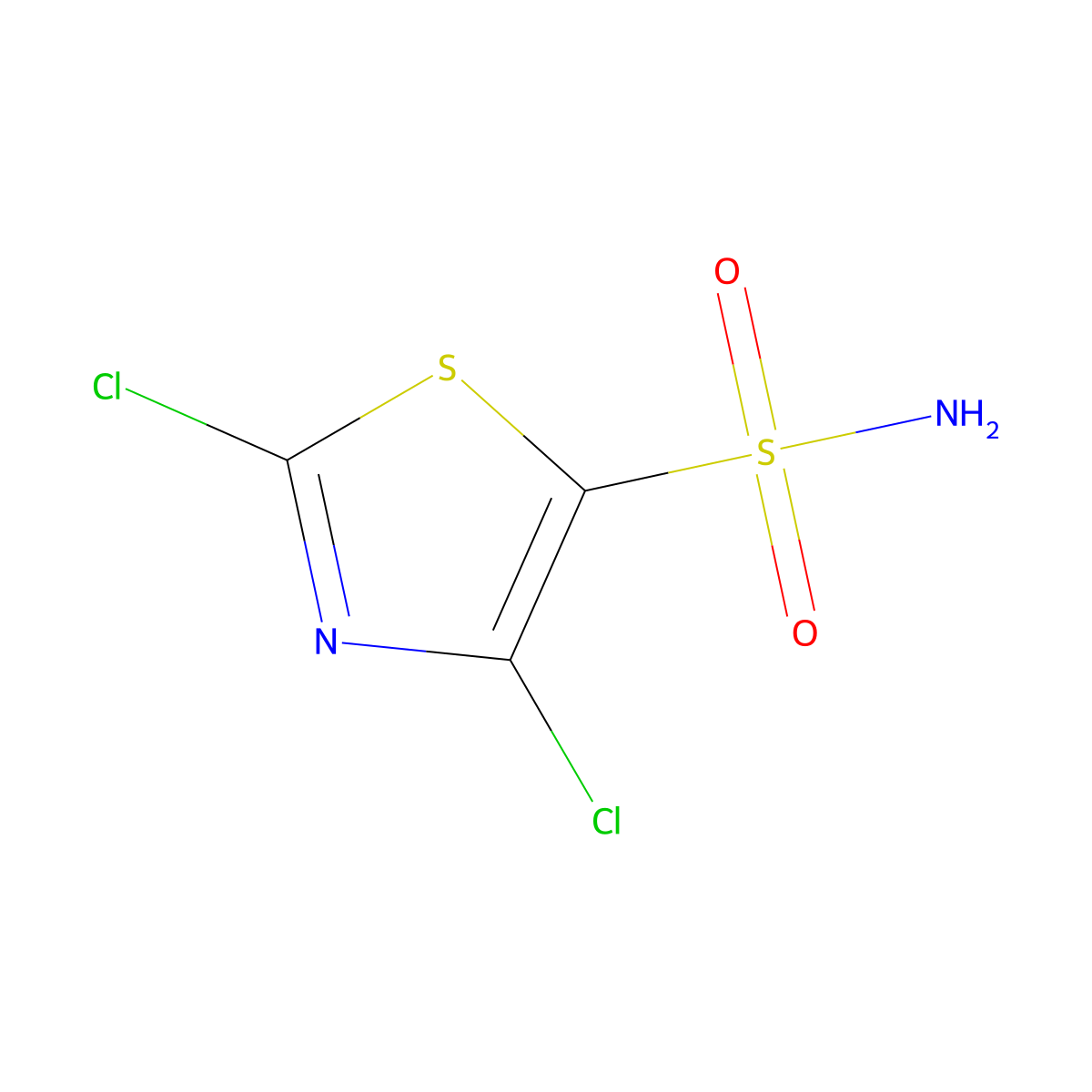 Dichloro-1,3-thiazole-5-sulfonamide molecular structure, CAS 1849369-03-4