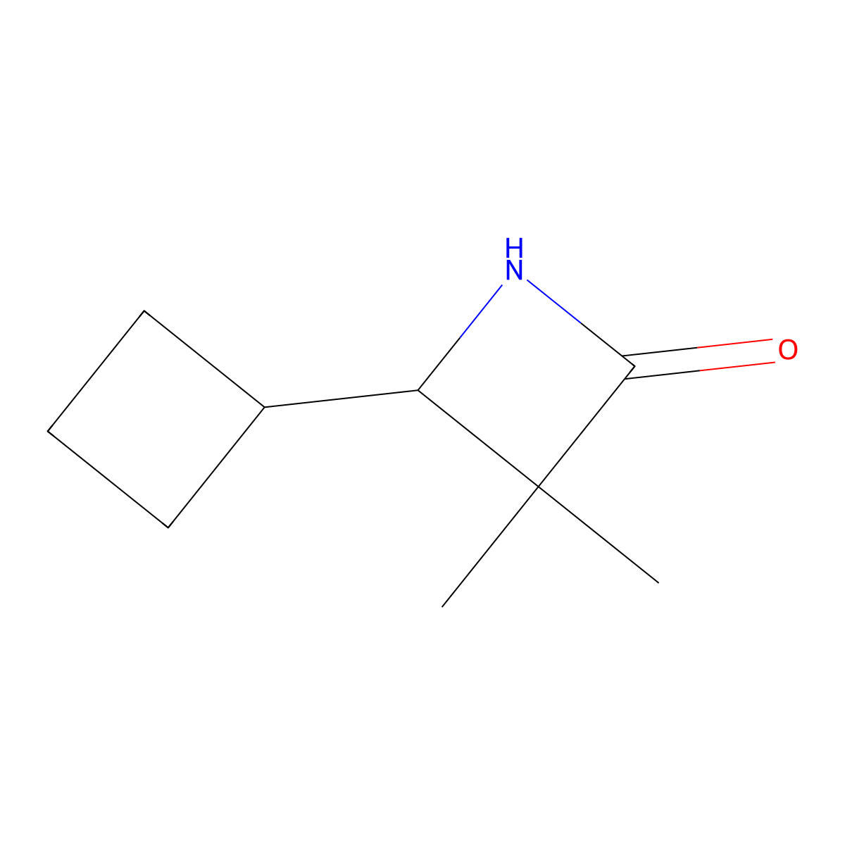 4-Cyclobutyl-3,3-dimethylazetidin-2-one molecular structure, CAS 1849373-23-4