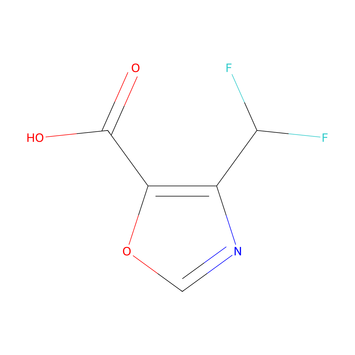 4-(Difluoromethyl)-1,3-oxazole-5-carboxylic acid molecular structure, CAS 1849376-53-9