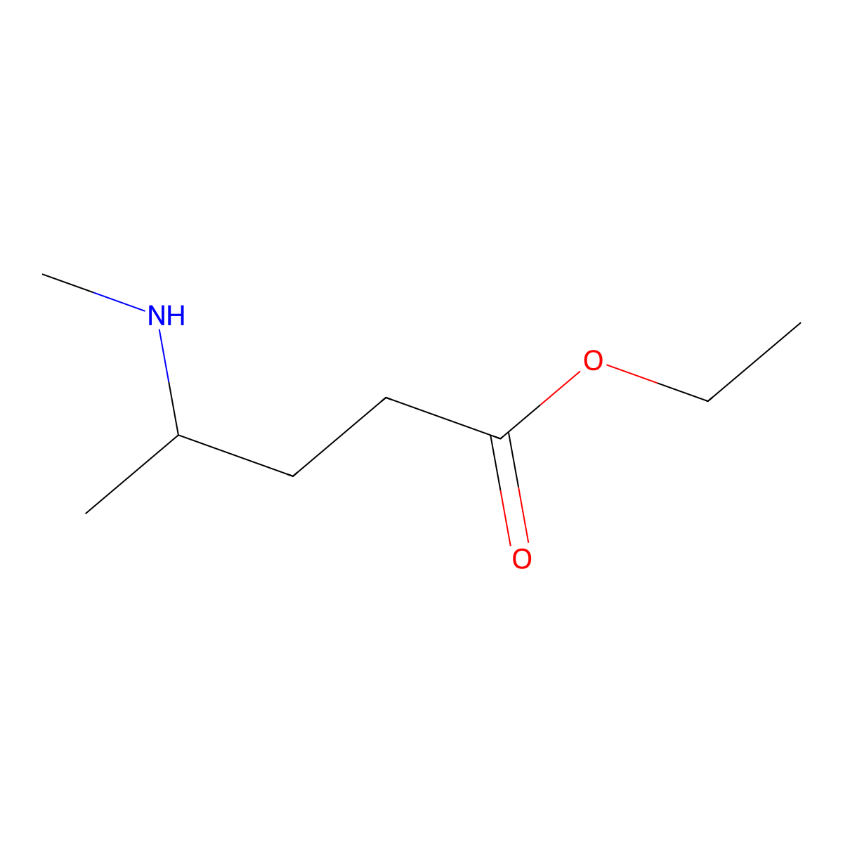 Ethyl 4-(methylamino)pentanoate molecular structure, CAS 1849380-57-9