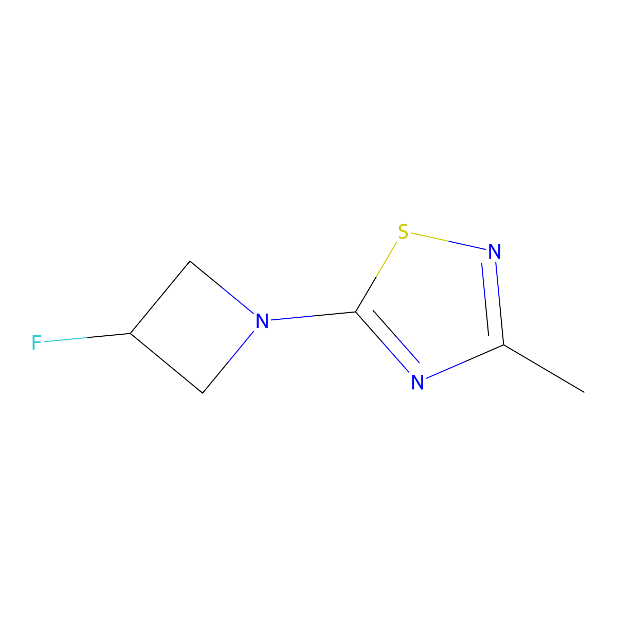 5-(3-Fluoroazetidin-1-yl)-3-methyl-1,2,4-thiadiazole molecular structure, CAS 1849380-63-7