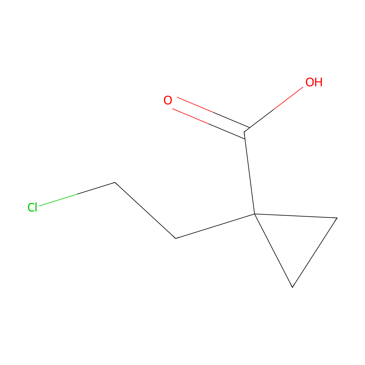 1-(2-Chloroethyl)cyclopropane-1-carboxylic acid molecular structure, CAS 1849381-55-0