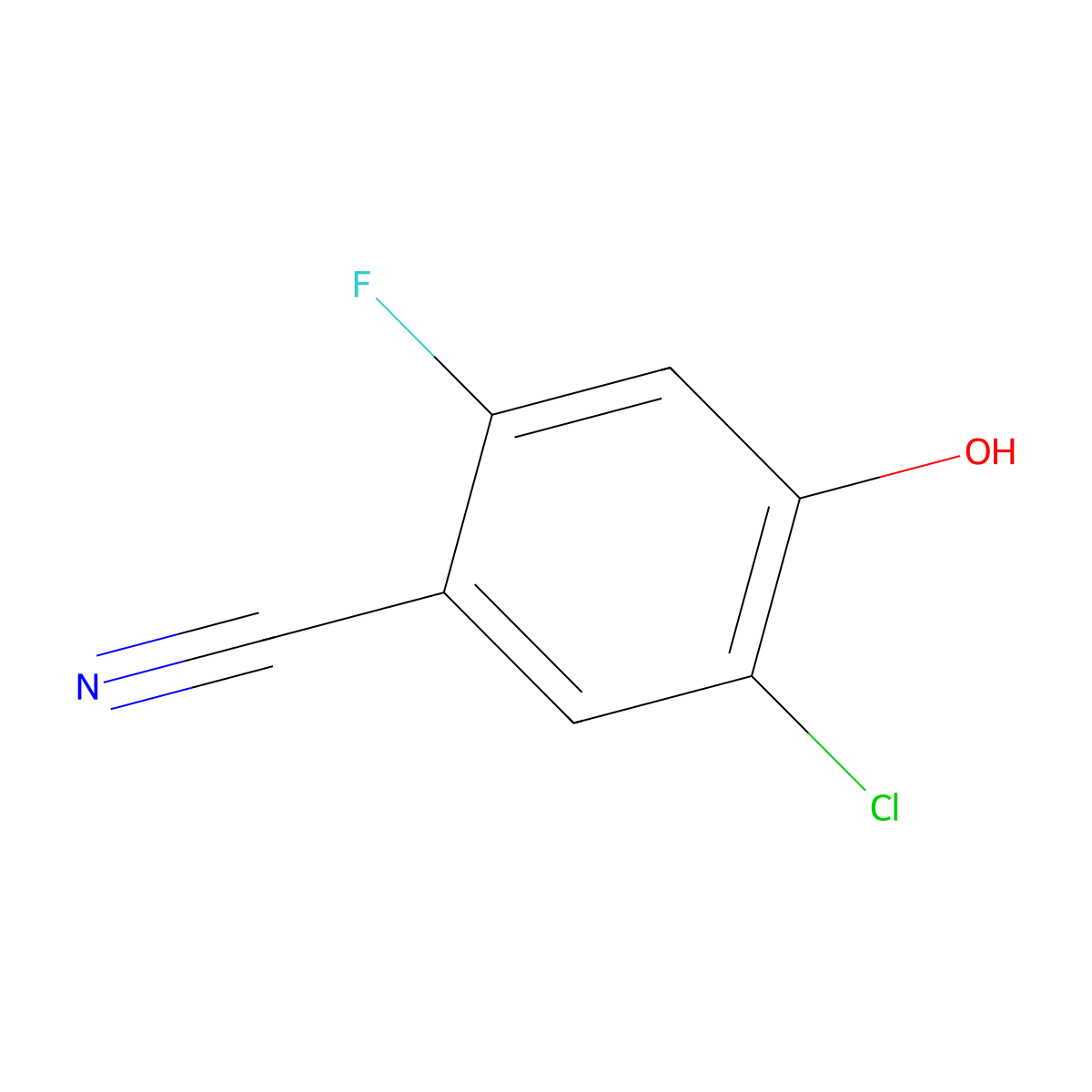 5-Chloro-2-fluoro-4-hydroxybenzonitrile molecular structure, CAS 1849382-33-7