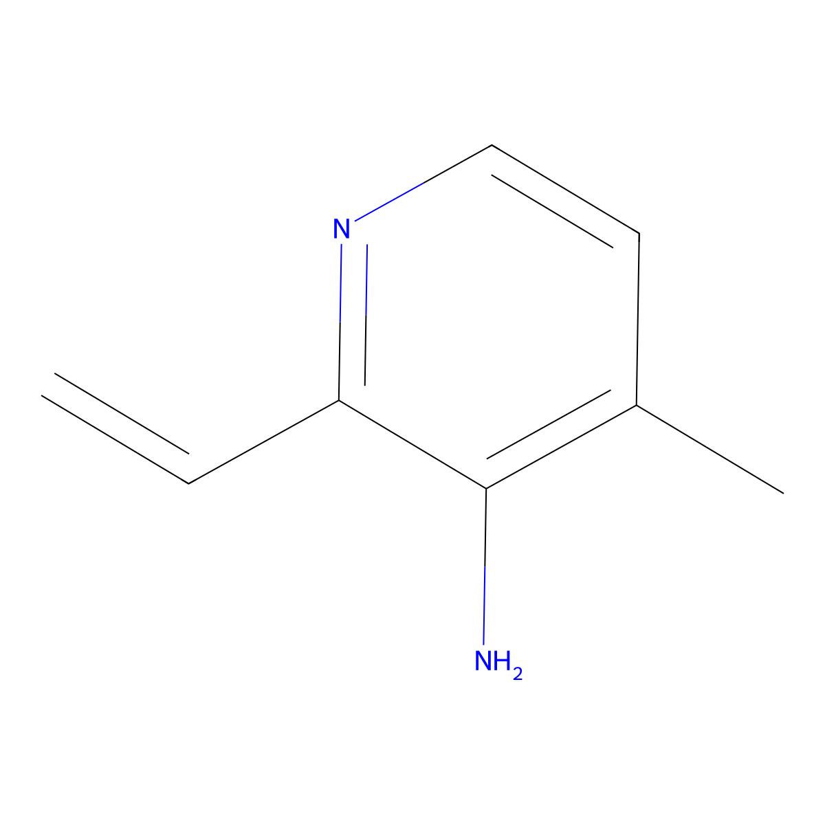 2-Ethenyl-4-methylpyridin-3-amine molecular structure, CAS 1849385-17-6