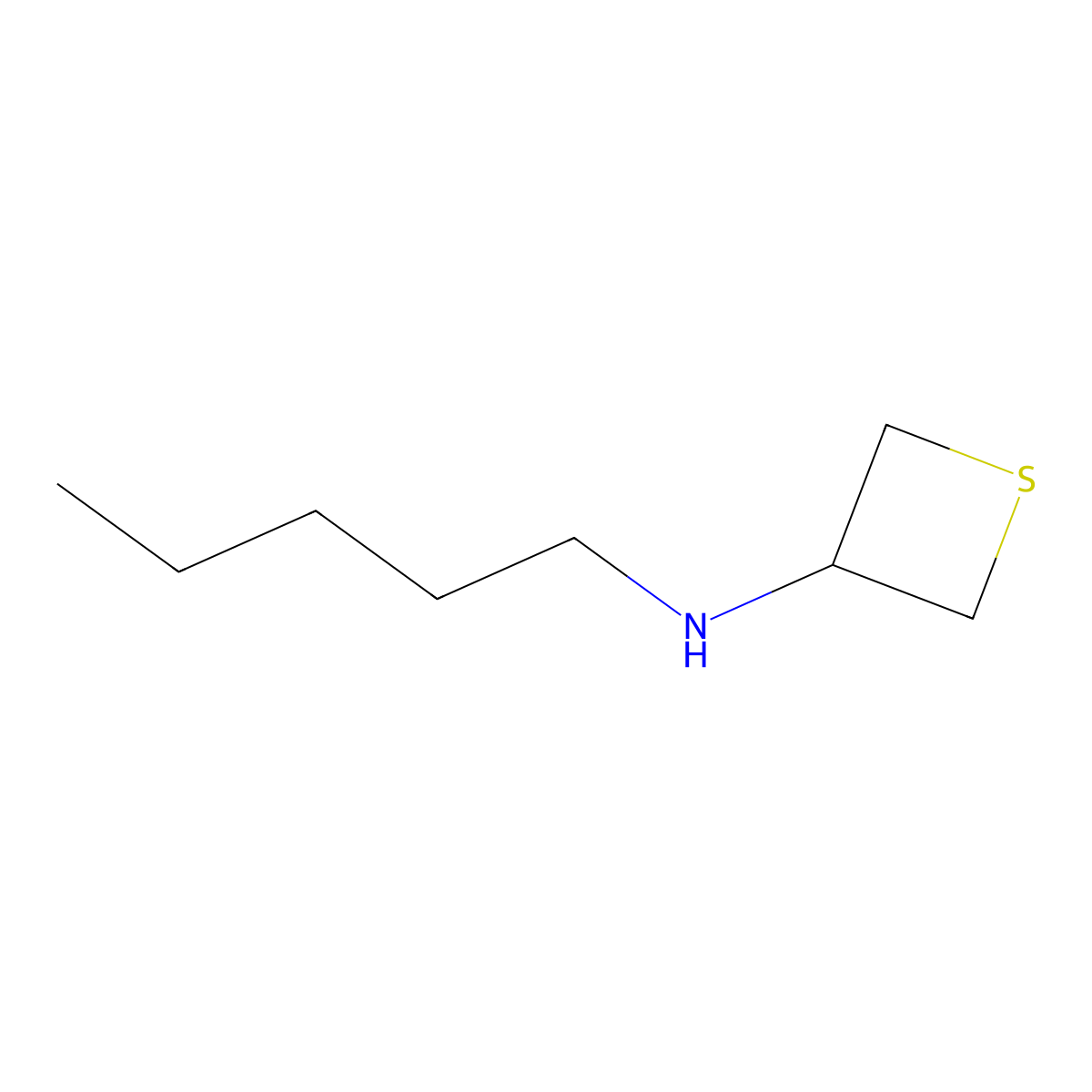 N-Pentylthietan-3-amine molecular structure, CAS 1849387-66-1