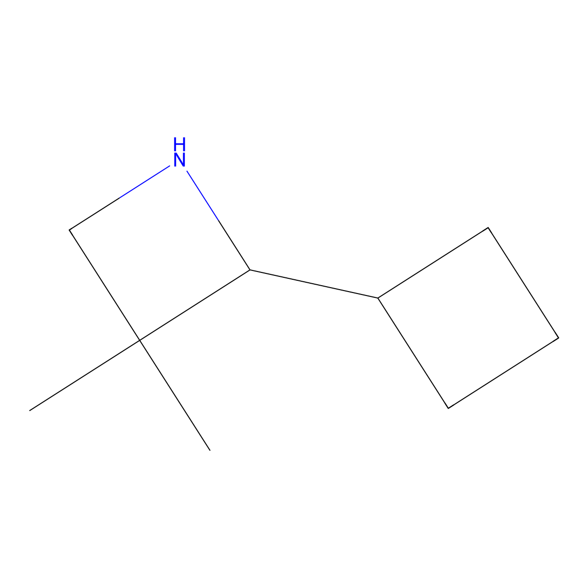 2-Cyclobutyl-3,3-dimethylazetidine molecular structure, CAS 1849389-14-5