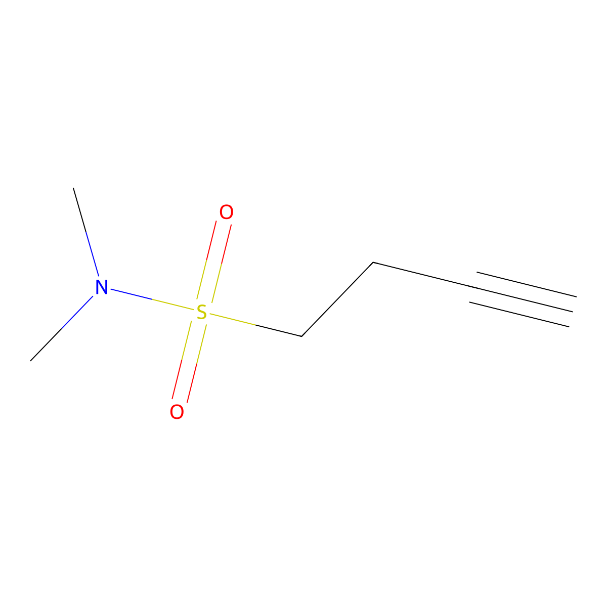 N,N-dimethylbut-3-yne-1-sulfonamide molecular structure, CAS 1849390-94-8