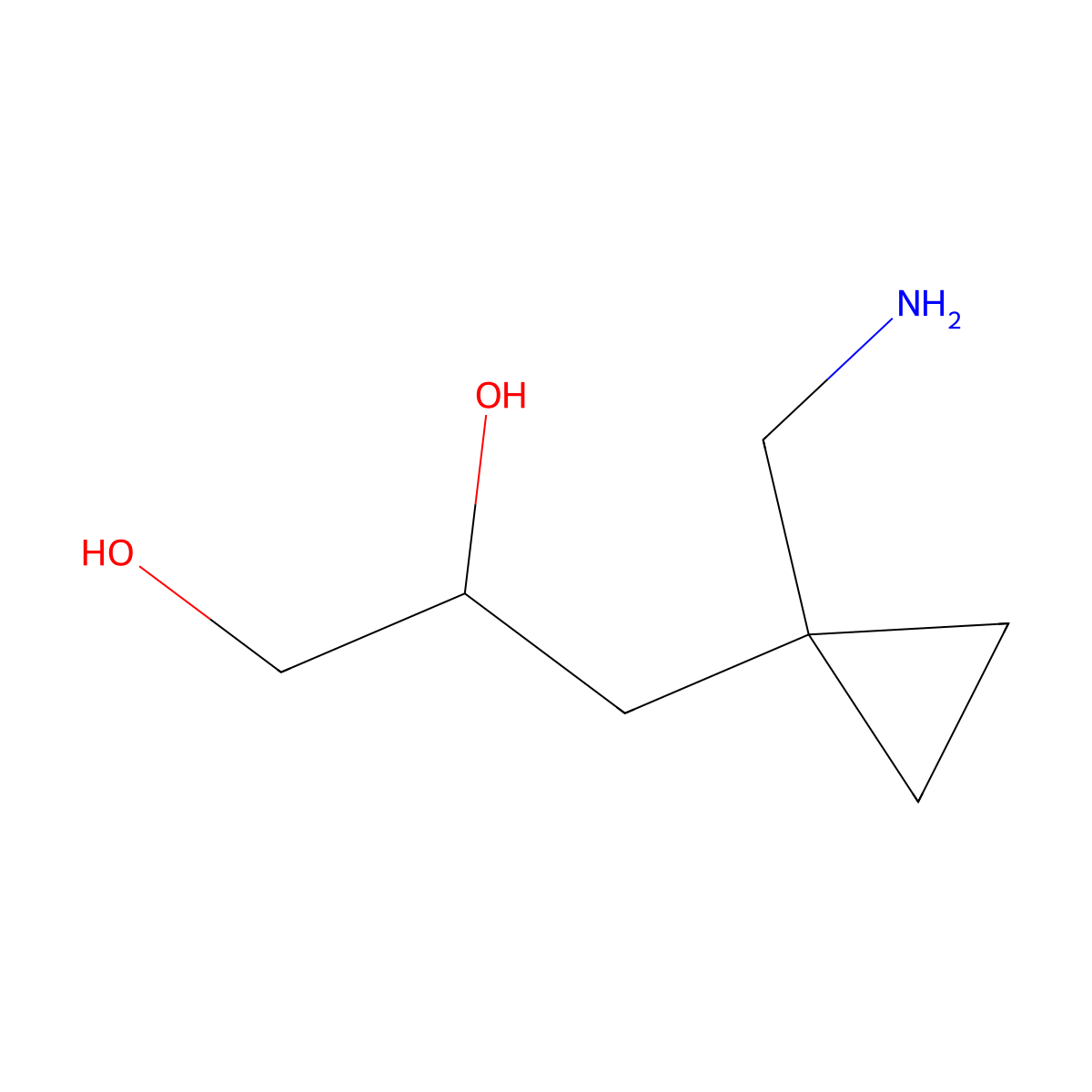 3-[1-(Aminomethyl)cyclopropyl]propane-1,2-diol molecular structure, CAS 1849394-50-8