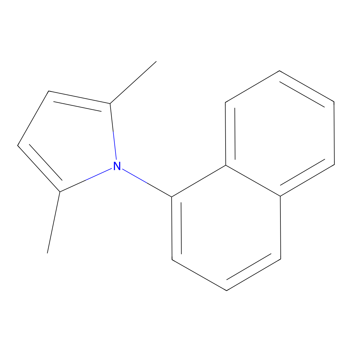 2,5-dimethyl-1-(naphthalen-1-yl)-1H-pyrrole molecular structure, CAS 18494-86-5