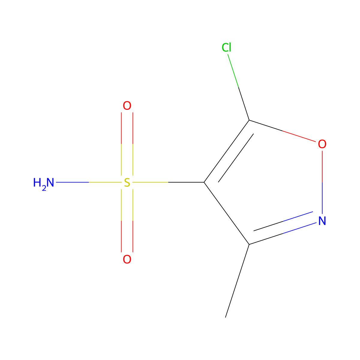 5-Chloro-3-methyl-1,2-oxazole-4-sulfonamide molecular structure, CAS 1849406-09-2