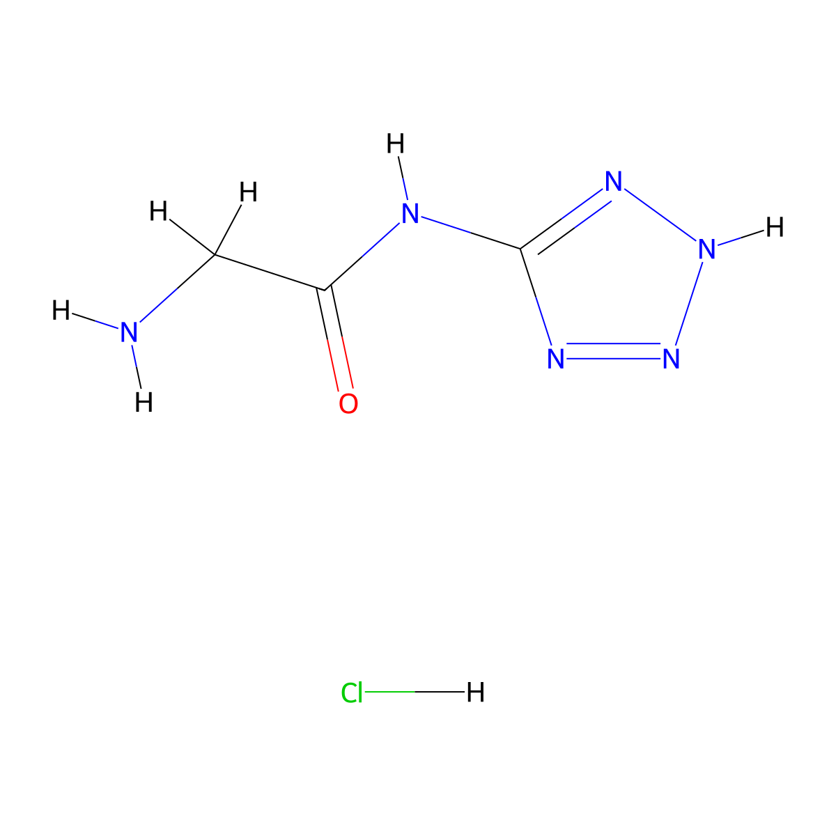 2-amino-N-(1H-1,2,3,4-tetrazol-5-yl)acetamide hydrochloride molecular structure, CAS 1849408-79-2