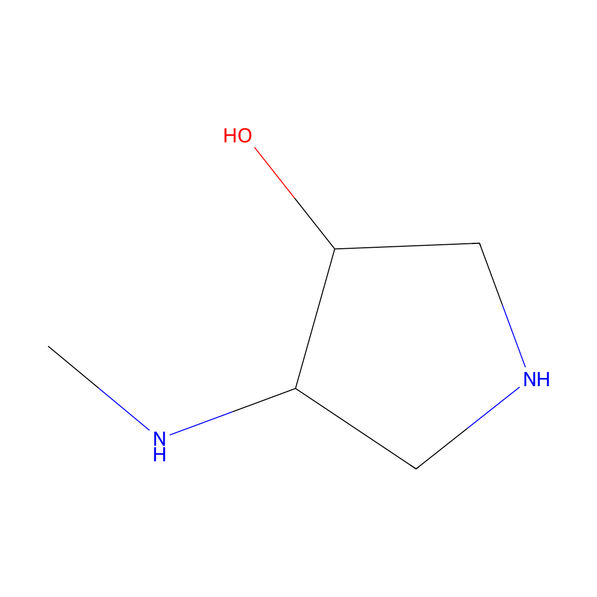 (3R,4R)-4-(methylamino)pyrrolidin-3-ol molecular structure, CAS 1849486-89-0