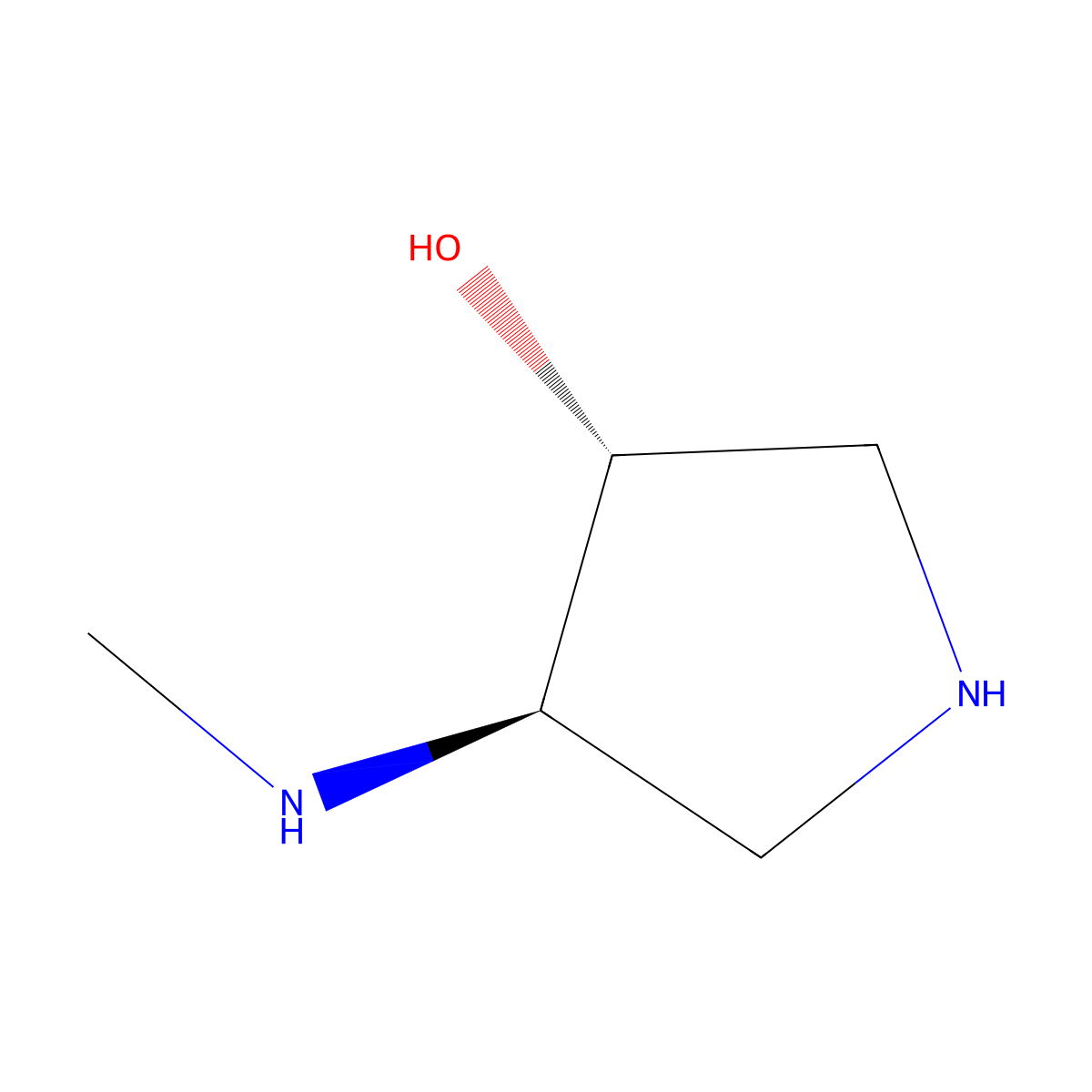 (3R,4R)-4-(methylamino)pyrrolidin-3-ol molecular structure, CAS 1849486-89-0