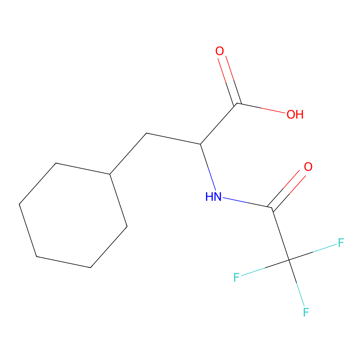 (2R)-3-cyclohexyl-2-(trifluoroacetamido)propanoic acid molecular structure, CAS 1849498-50-5