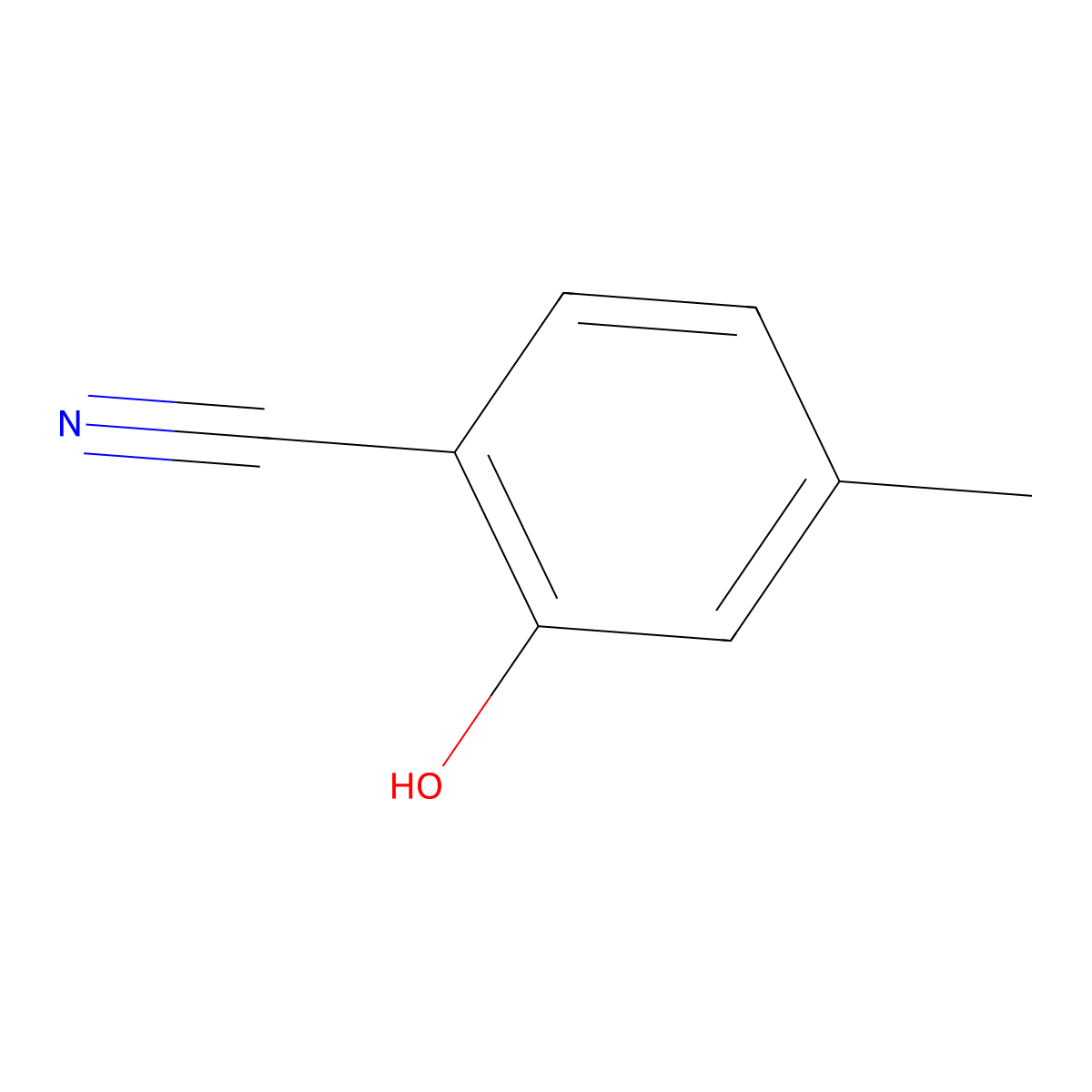2-Hydroxy-4-methylbenzonitrile molecular structure, CAS 18495-14-2