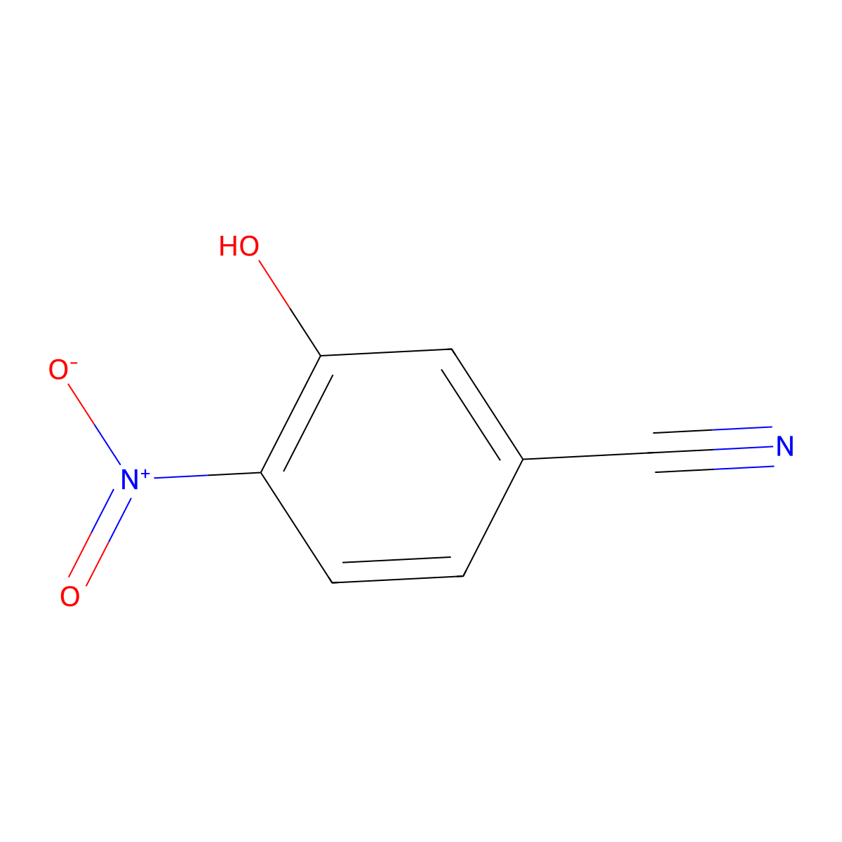 3-Hydroxy-4-nitrobenzonitrile molecular structure, CAS 18495-15-3