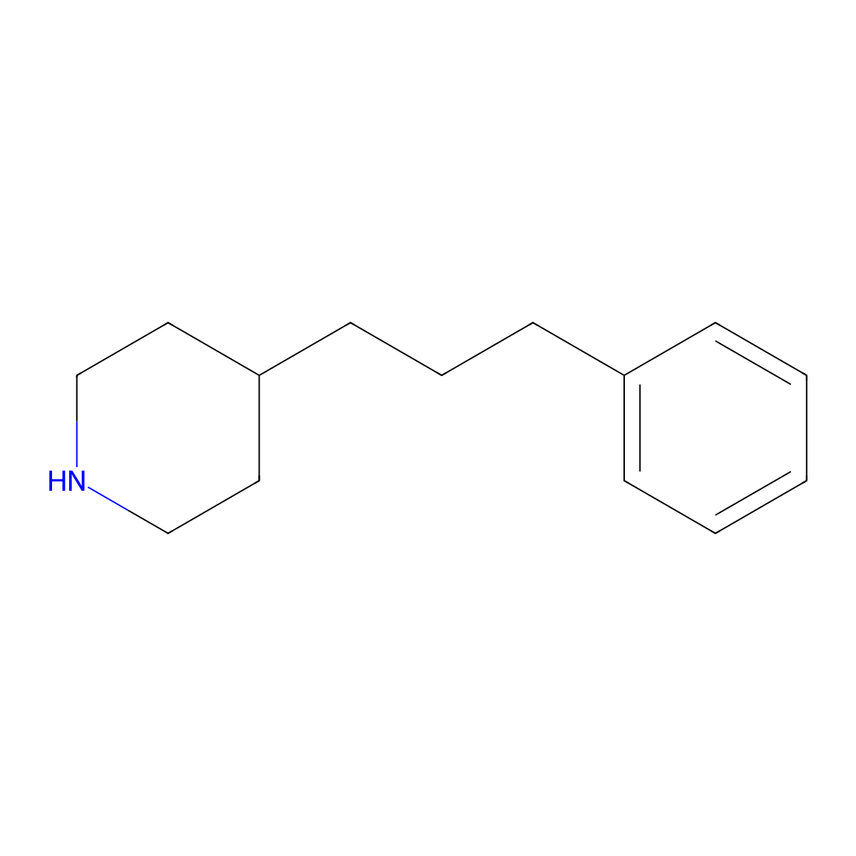4-(3-Phenylpropyl)piperidine molecular structure, CAS 18495-82-4