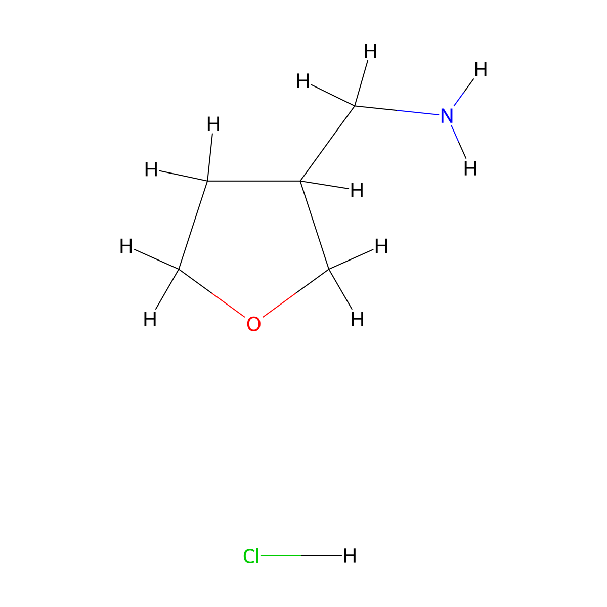 (Oxolan-3-yl)methanamine hydrochloride molecular structure, CAS 184950-35-4