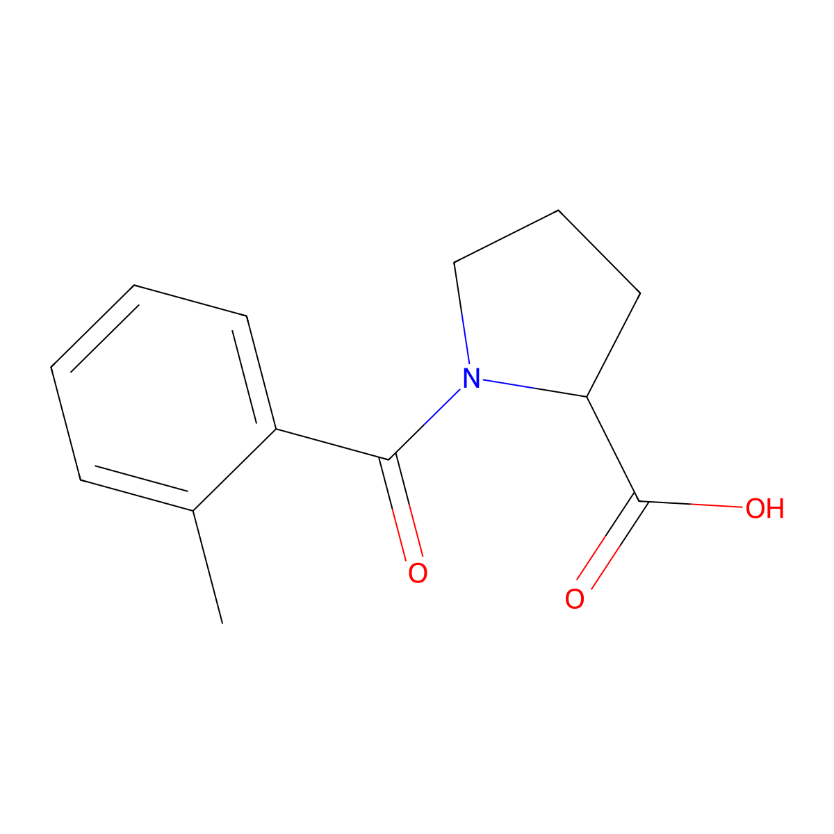 1-(2-Methylbenzoyl)pyrrolidine-2-carboxylic acid molecular structure, CAS 184950-58-1