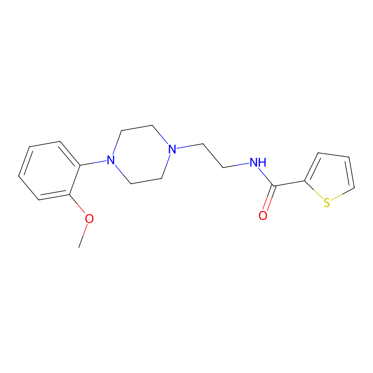 N-[2-[4-(2-methoxyphenyl)piperazin-1-yl]ethyl]thiophene-2-carboxamide molecular structure, CAS 184951-36-8