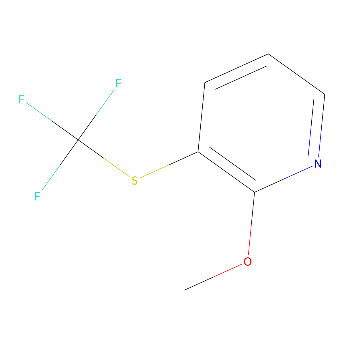 2-Methoxy-3-((trifluoromethyl)thio)pyridine molecular structure, CAS 1849563-99-0