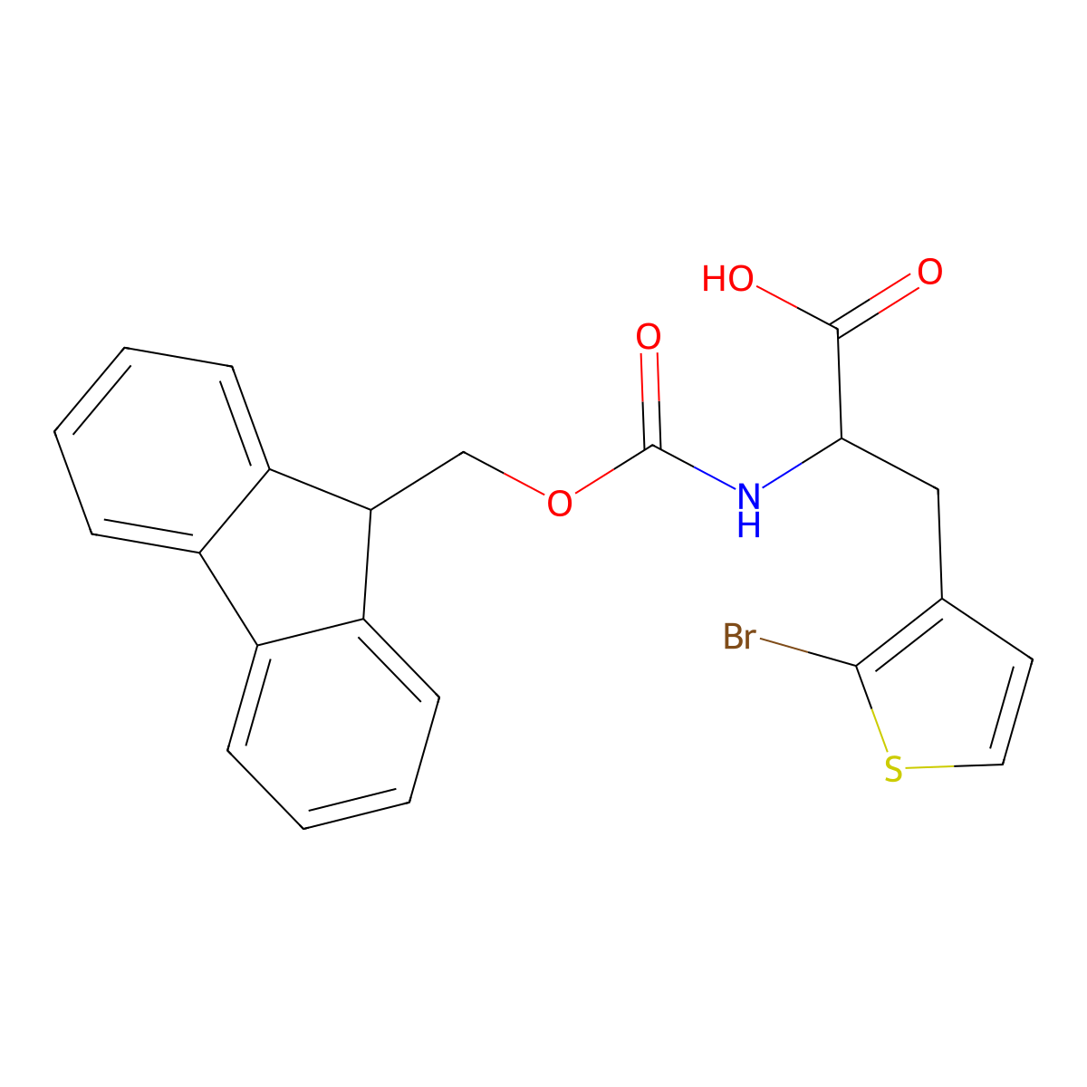 3-(2-bromothiophen-3-yl)-2-({[(9H-fluoren-9-yl)methoxy]carbonyl}amino)propanoic acid molecular structure, CAS 1849564-32-4