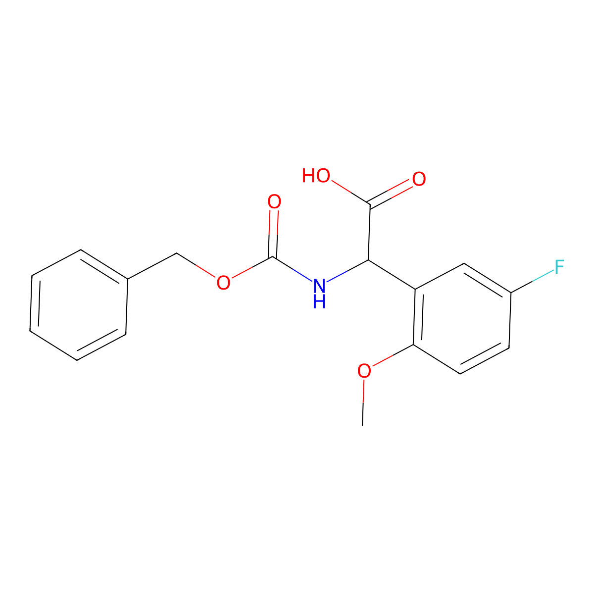 2-{[(Benzyloxy)carbonyl]amino}-2-(5-fluoro-2-methoxyphenyl)acetic acid molecular structure, CAS 1849568-73-5