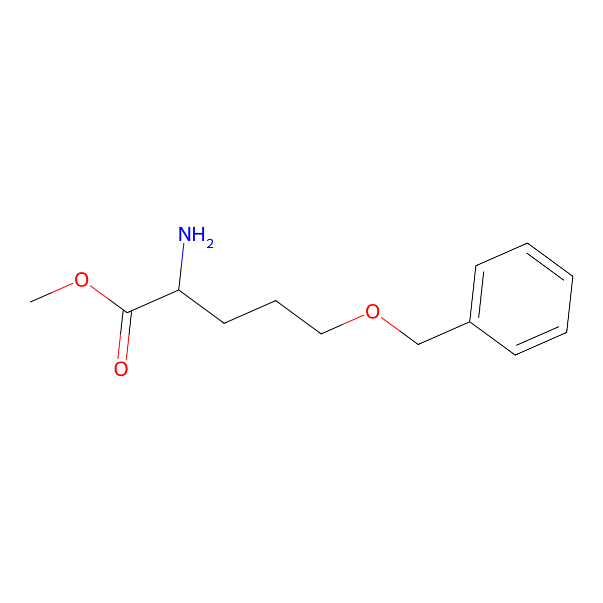 Methyl 2-amino-5-(benzyloxy)pentanoate molecular structure, CAS 1849576-75-5