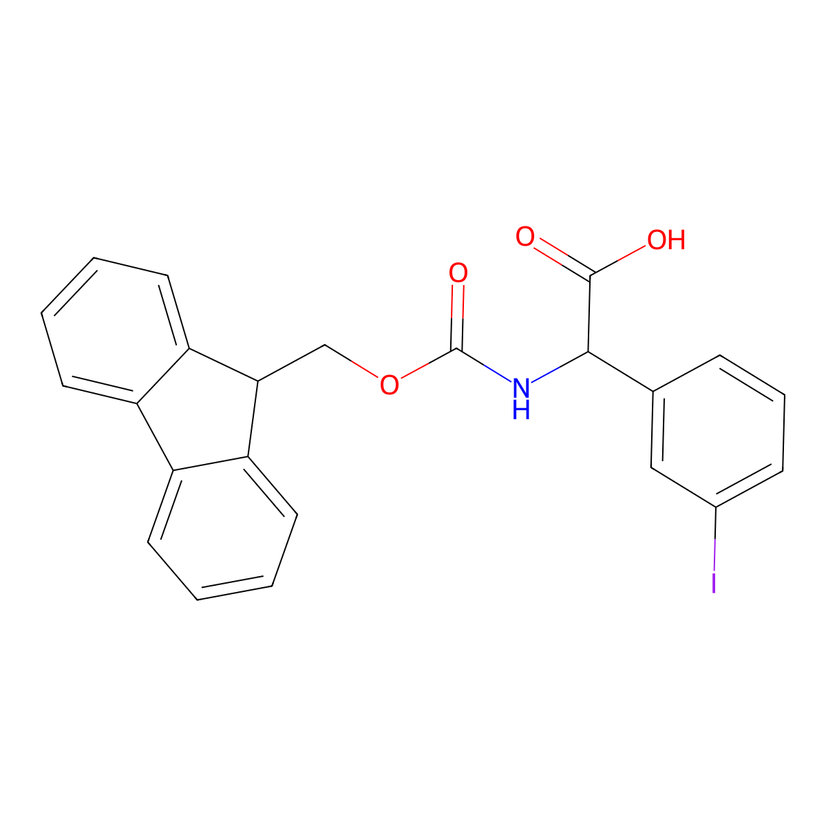 2-({[(9H-fluoren-9-yl)methoxy]carbonyl}amino)-2-(3-iodophenyl)acetic acid molecular structure, CAS 1849578-69-3