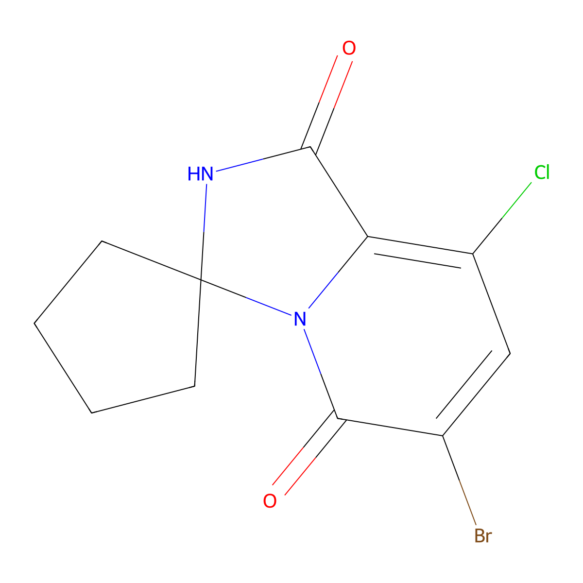 6'-Bromo-8'-chloro-1'H-spiro[cyclopentane-1,3'-imidazo[1,5-a]pyridine]-1',5'(2'H)-dione molecular structure, CAS 1849592-05-7