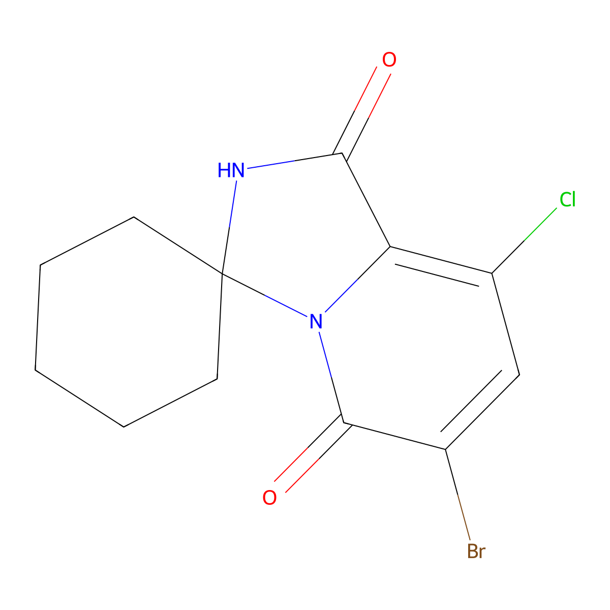 6'-Bromo-8'-chloro-1'H-spiro[cyclohexane-1,3'-imidazo[1,5-a]pyridine]-1',5'(2'H)-dione molecular structure, CAS 1849592-11-5
