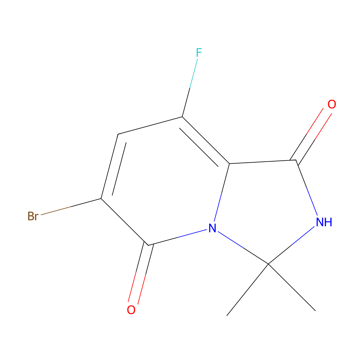 6-Bromo-8-fluoro-3,3-dimethyl-2,3-dihydroimidazo[1,5-a]pyridine-1,5-dione molecular structure, CAS 1849592-36-4