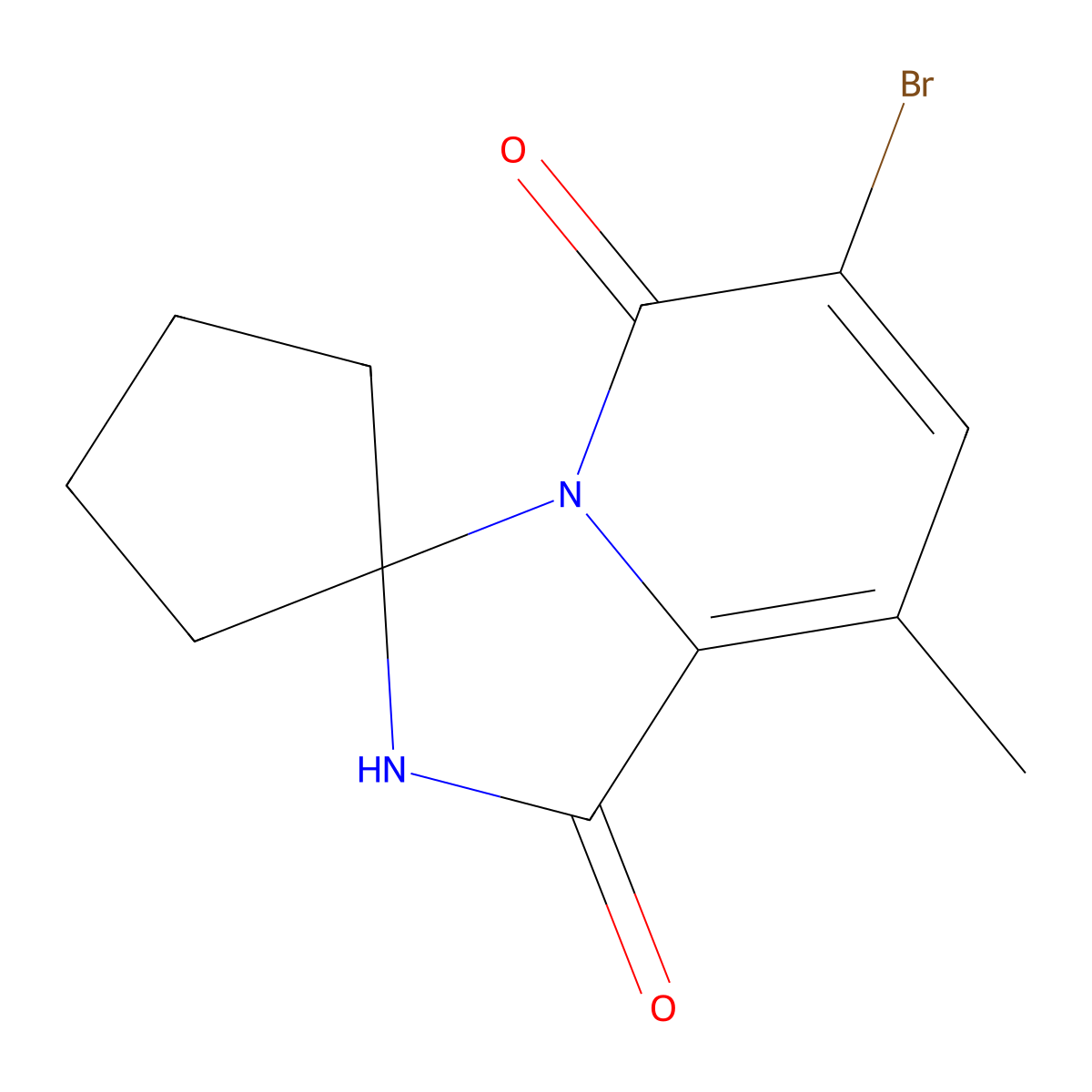 6'-Bromo-8'-methyl-1'H-spiro[cyclopentane-1,3'-imidazo[1,5-a]pyridine]-1',5'(2'H)-dione molecular structure, CAS 1849592-55-7