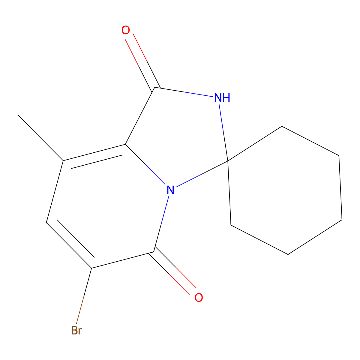 6'-Bromo-8'-methyl-1'H-spiro[cyclohexane-1,3'-imidazo[1,5-a]pyridine]-1',5'(2'H)-dione molecular structure, CAS 1849592-70-6