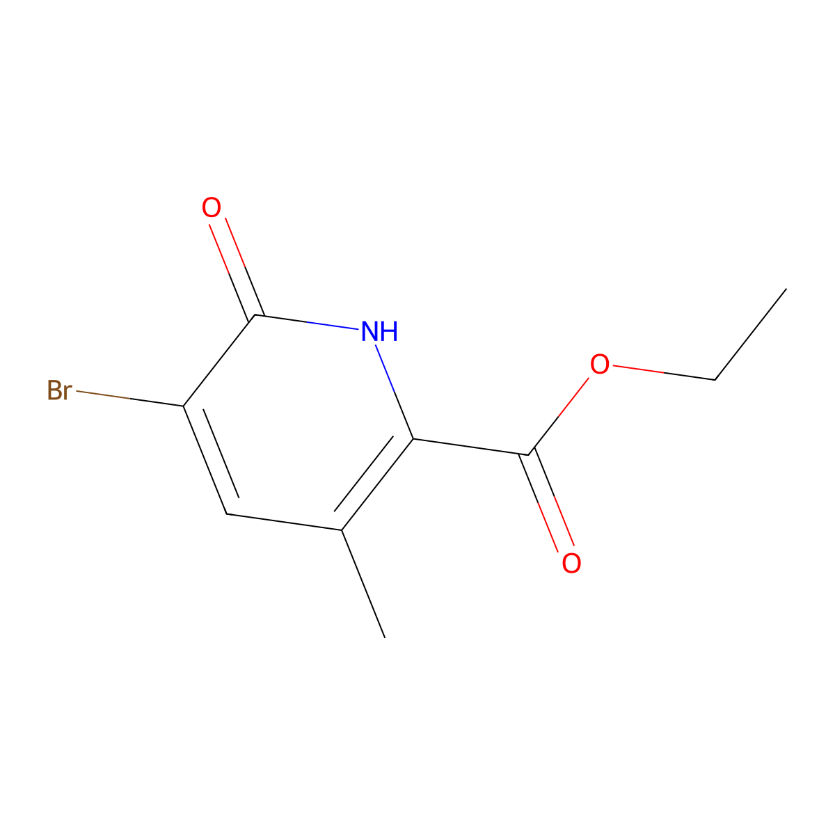 Ethyl 5-bromo-6-hydroxy-3-methylpicolinate molecular structure, CAS 1849594-85-9