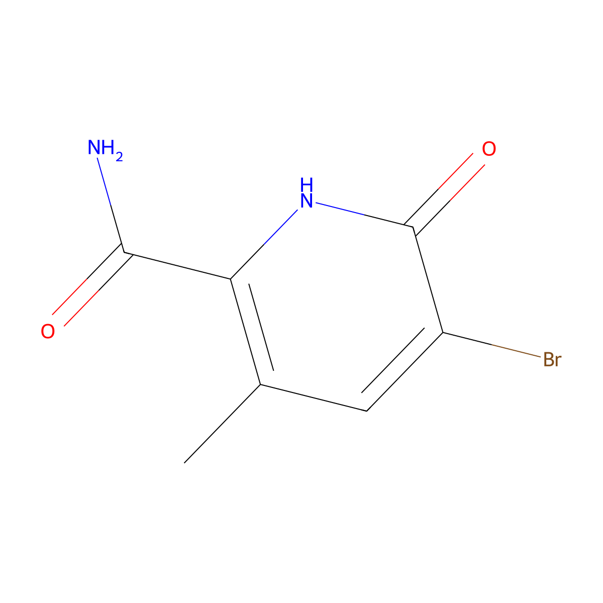 5-Bromo-3-methyl-6-oxo-1,6-dihydropyridine-2-carboxamide molecular structure, CAS 1849594-90-6