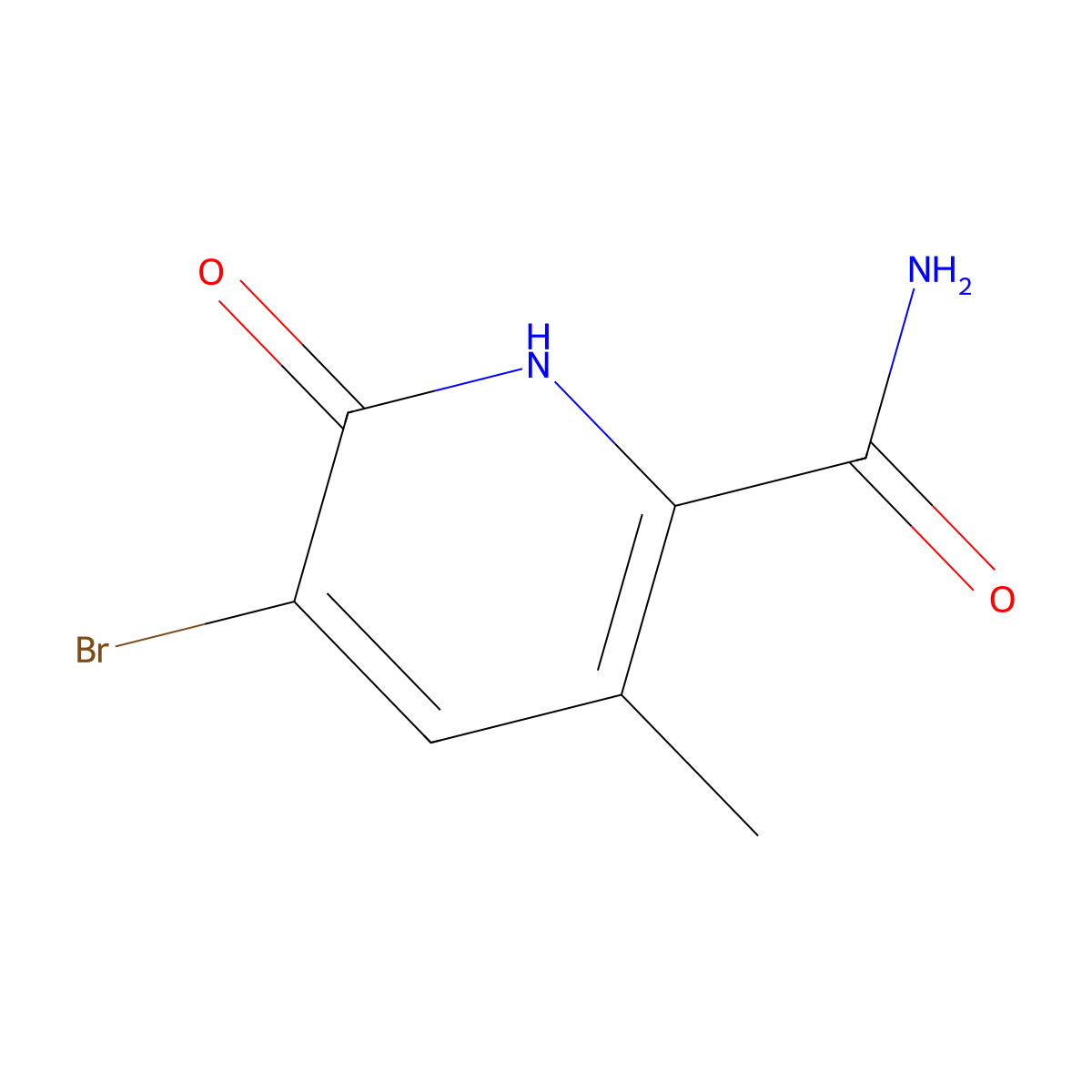 5-Bromo-3-methyl-6-oxo-1,6-dihydropyridine-2-carboxamide molecular structure, CAS 1849594-90-6
