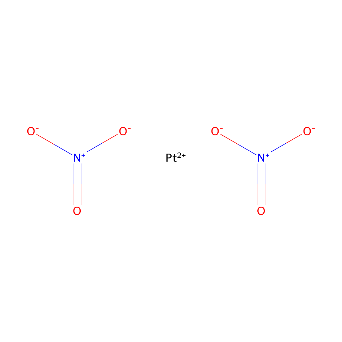 Platinum dinitrate molecular structure, CAS 18496-40-7