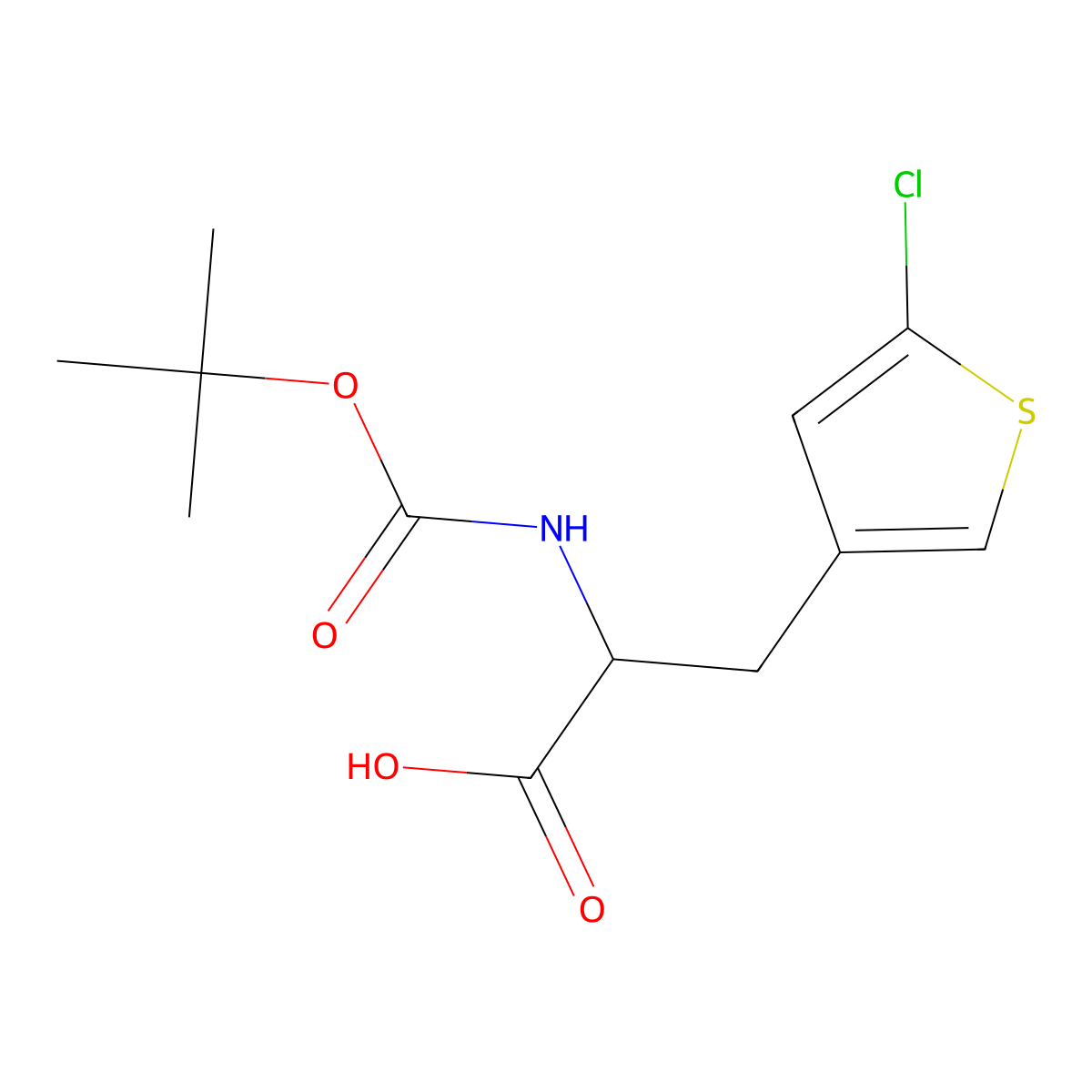 2-{[(Tert-butoxy)carbonyl]amino}-3-(5-chlorothiophen-3-yl)propanoic acid molecular structure, CAS 1849608-89-4