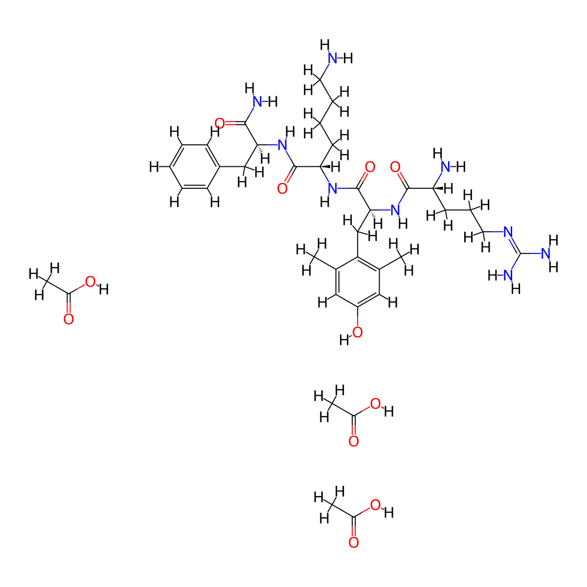 Elamipretide Triacetate molecular structure, CAS 1849610-71-4