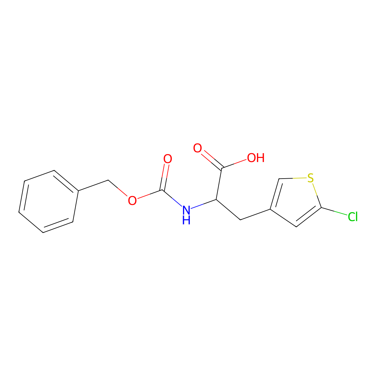 2-{[(Benzyloxy)carbonyl]amino}-3-(5-chlorothiophen-3-yl)propanoic acid molecular structure, CAS 1849646-54-3