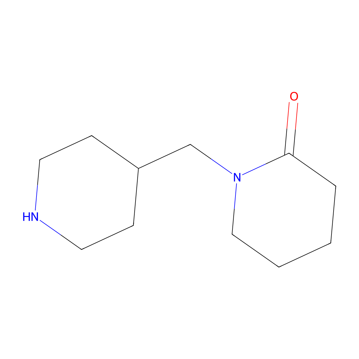 1-(Piperidin-4-ylmethyl)piperidin-2-one molecular structure, CAS 184968-93-2