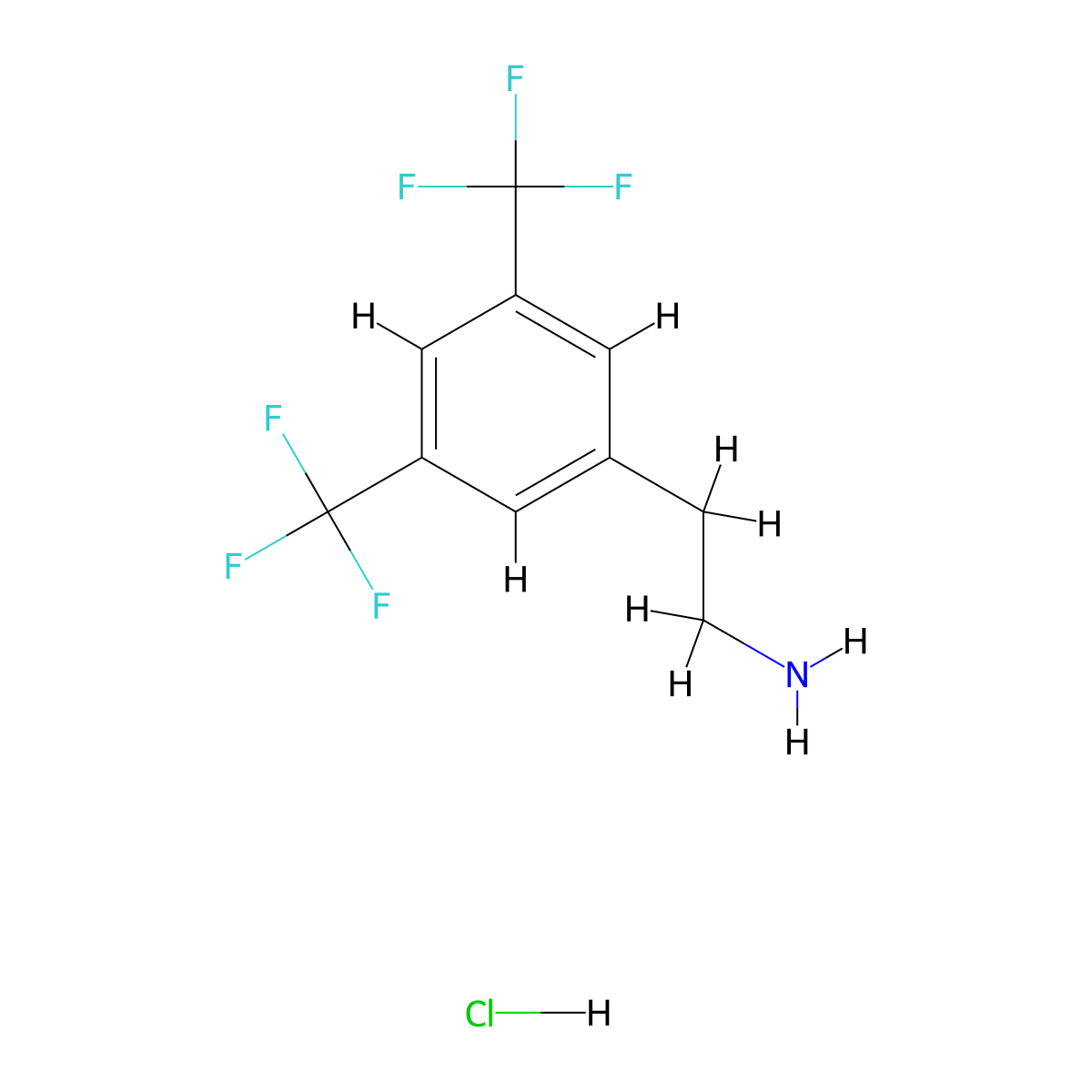 2-[3,5-Bis(trifluoromethyl)phenyl]ethan-1-aminehydrochloride molecular structure, CAS 184969-55-9