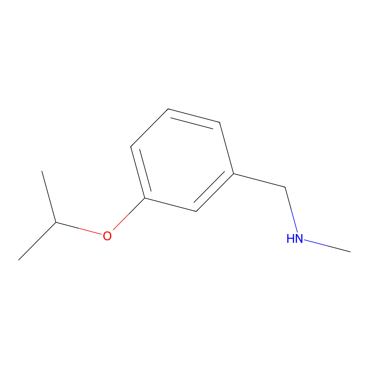 Methyl({[3-(propan-2-yloxy)phenyl]methyl})amine molecular structure, CAS 184970-18-1