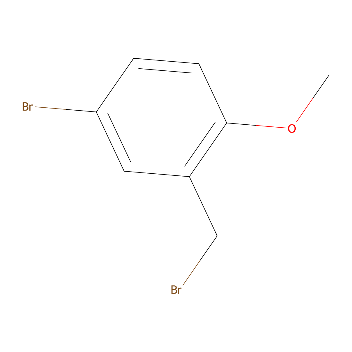 4-Bromo-2-(bromomethyl)-1-methoxybenzene molecular structure, CAS 184970-28-3