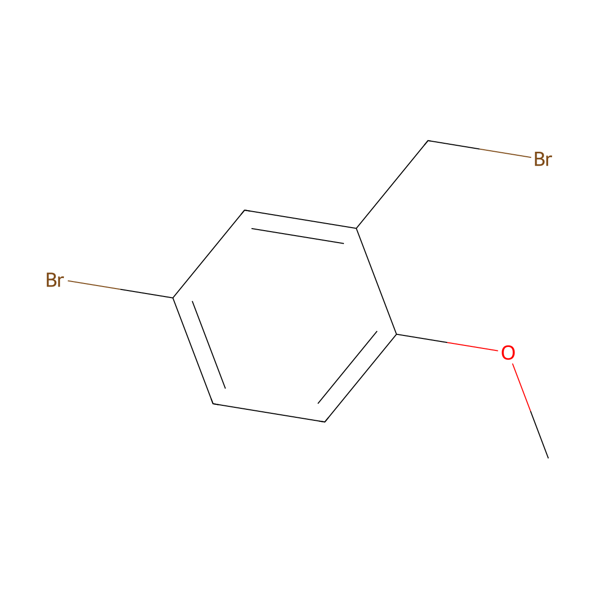 4-Bromo-2-(bromomethyl)-1-methoxybenzene molecular structure, CAS 184970-28-3