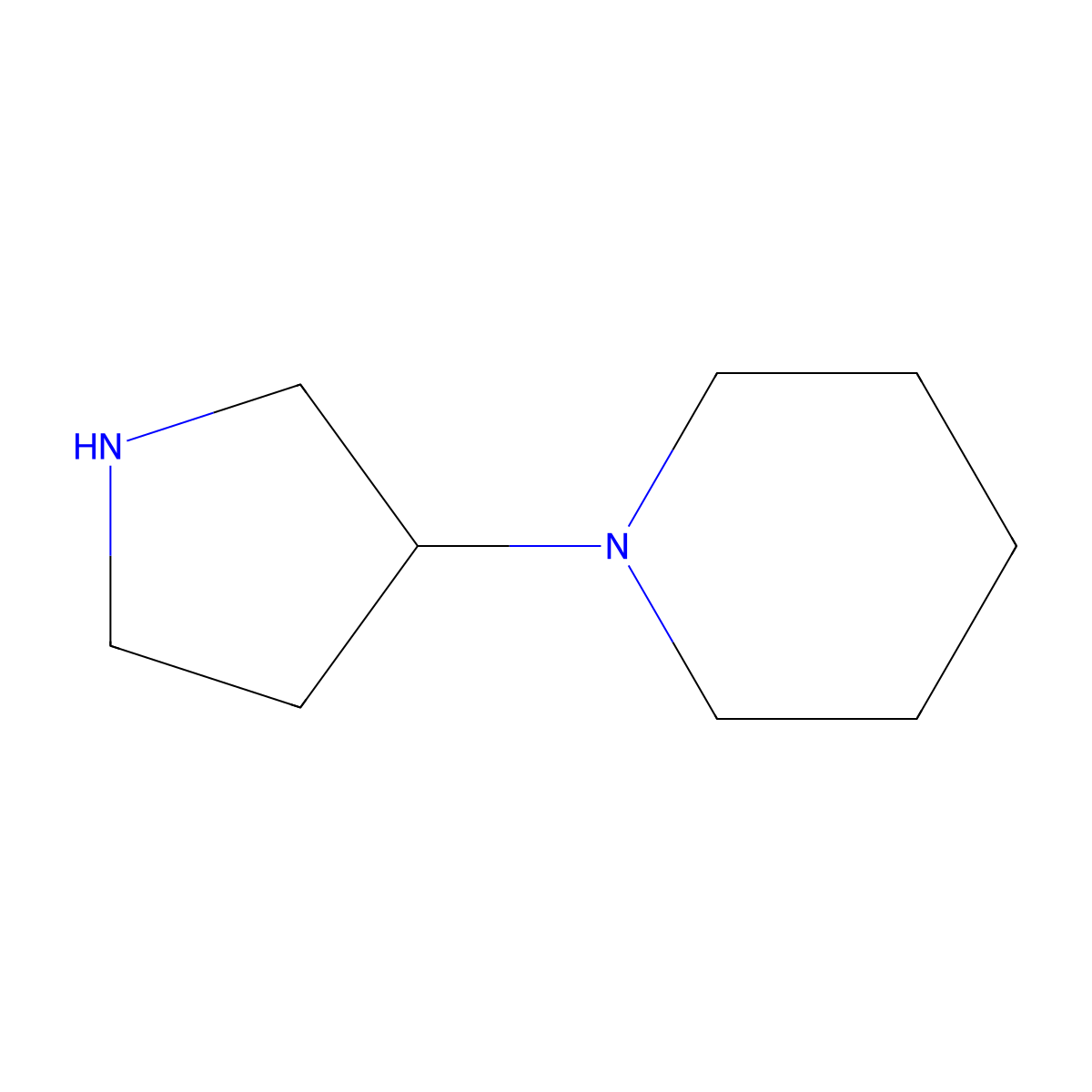 1-(Pyrrolidin-3-yl)piperidine molecular structure, CAS 184970-32-9