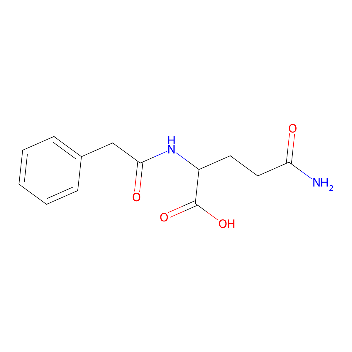 Phenylacetylglutamine molecular structure, CAS 184972-99-4