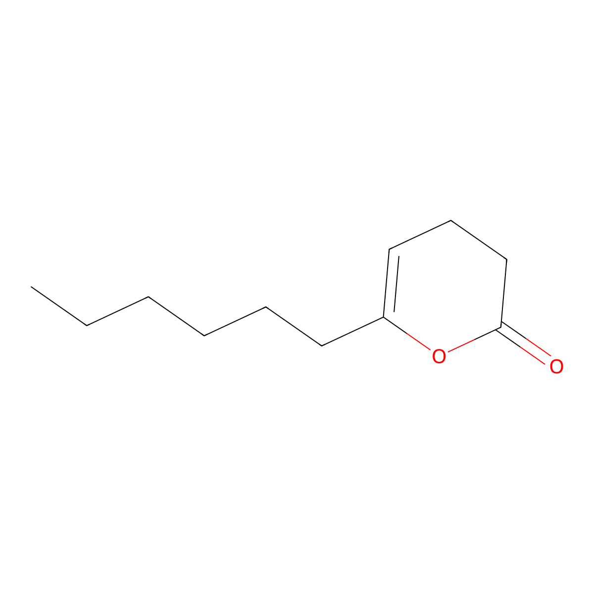 6-Hexyl-3,4-dihydro-2H-pyran-2-one molecular structure, CAS 18498-32-3